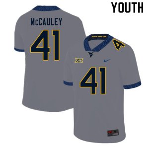 Youth West Virginia Mountaineers NCAA #41 Jax McCauley Gray Authentic Nike Stitched College Football Jersey PO15B38VC